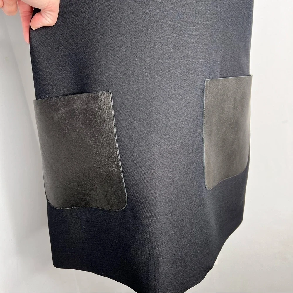 NWT Fendi Monster Eyes Embellished Black Leather Wool Cocktail Dress 42 6 - Picture 7 of 15